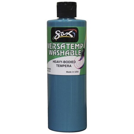Chroma Acrylics Chroma Acrylics 1592668 Sax Washable Versatemp Heavy Bodied Tempera Paint; Turquoise; 1 Pint 1592668